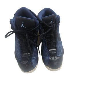 Air Jordan 13 Retro Navy Blue Sneakers Size 1Y Kids Basketball Shoes